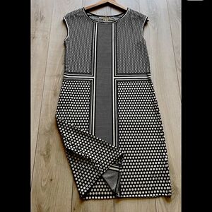 Max Studio Black White Polka Dots Sleeveless Sheath Stretch Dress Sz S